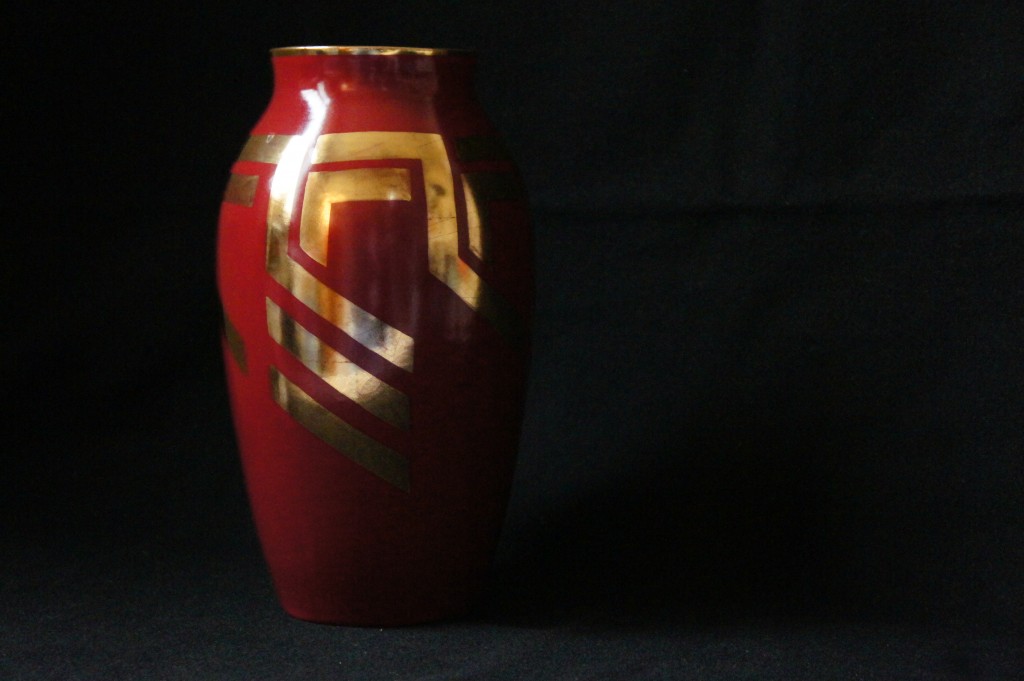 Grand Vase Art Déco Sabino Modèle « Pirogues » Signé { Sabin
